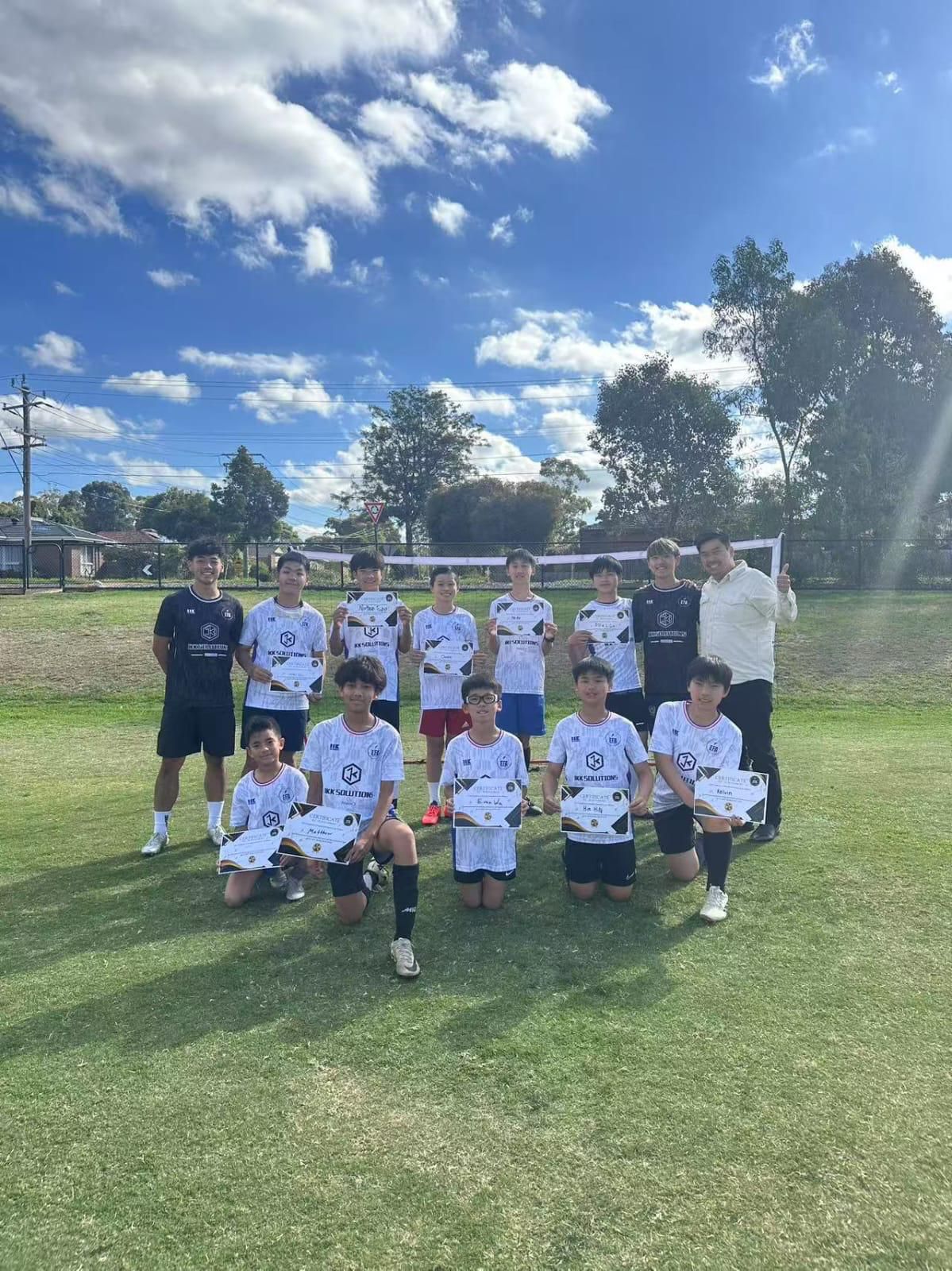 Elevate Football Academy team photo on grass field