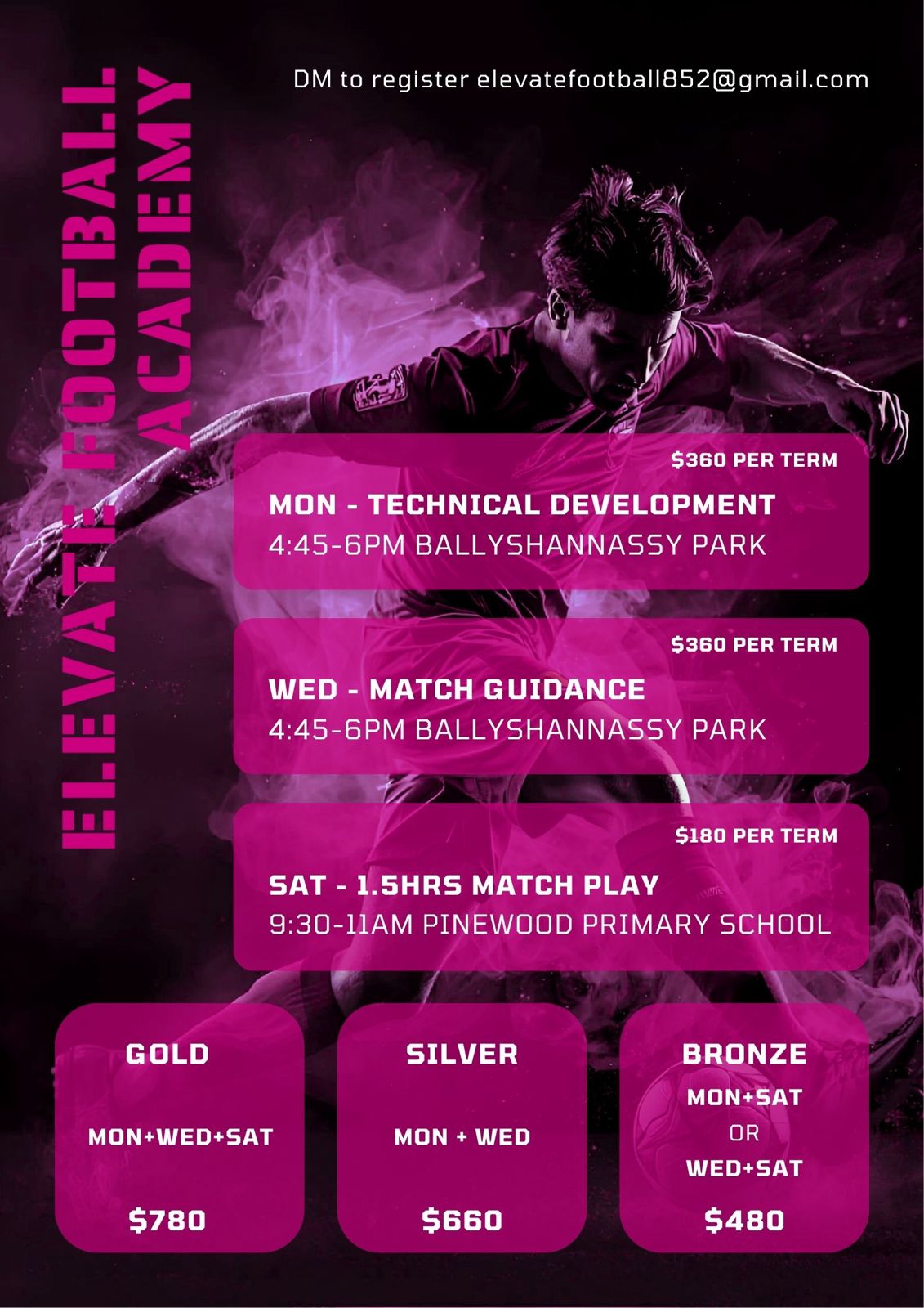 Elevate Football Academy Term 2 2026 Program Flyer